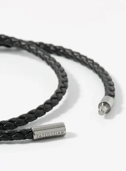 Evil eye braided leather bracelet