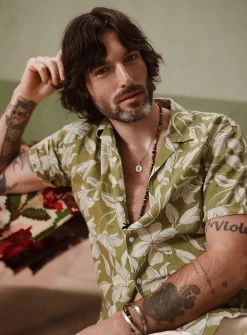 Exotic flower linen shirt