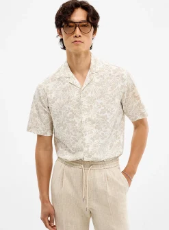 Exotic pattern camp shirt