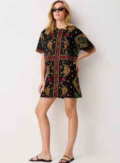 Exotic print T-shirt minidress