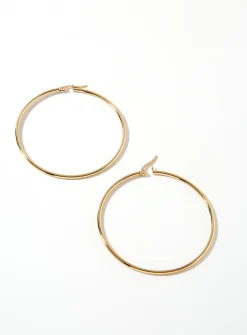 Extra-large golden hoops