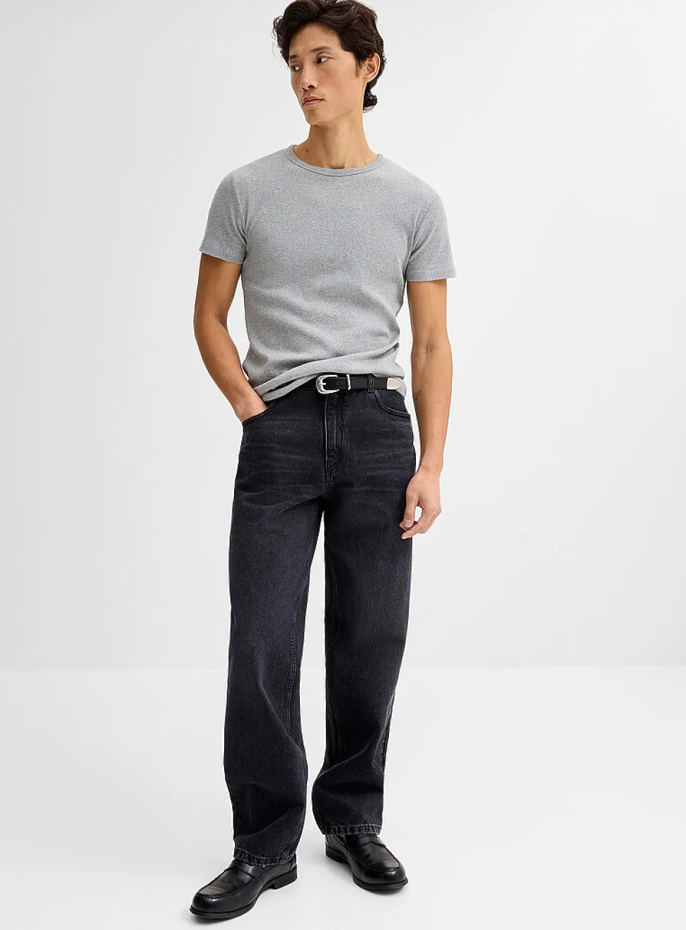 Faded black jean