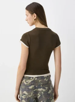 Faux-layered T-shirt