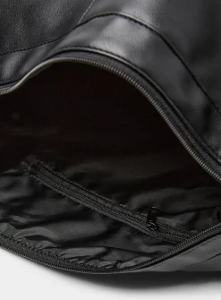 Faux-leather minimalist messenger bag