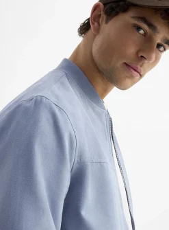 Faux-suede bomber jacket