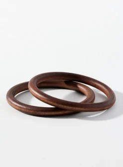 Faux-wood bangles