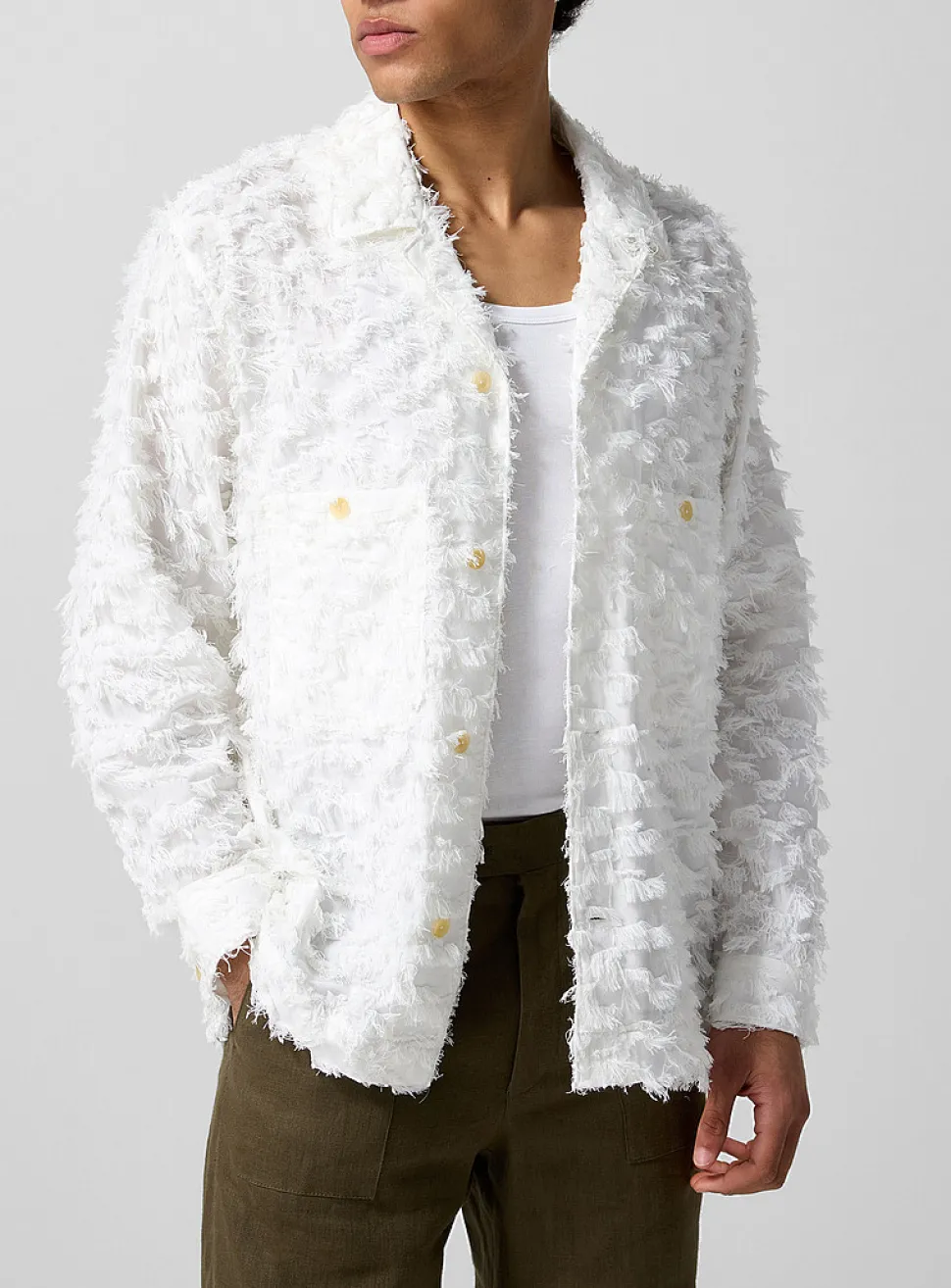 Fine fringes cabana shirt