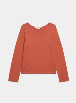 Fine-knit boat-neck sweater