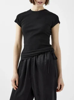 Finely ribbed jersey T-shirt