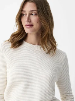 Fine ottoman-knit crew-neck sweater