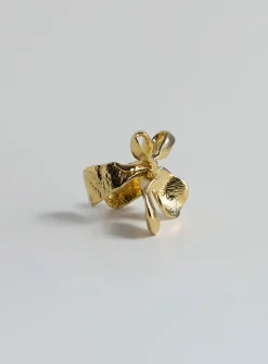 Finger Bow brass cuff ring