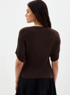 Fitted waist ottoman sweater