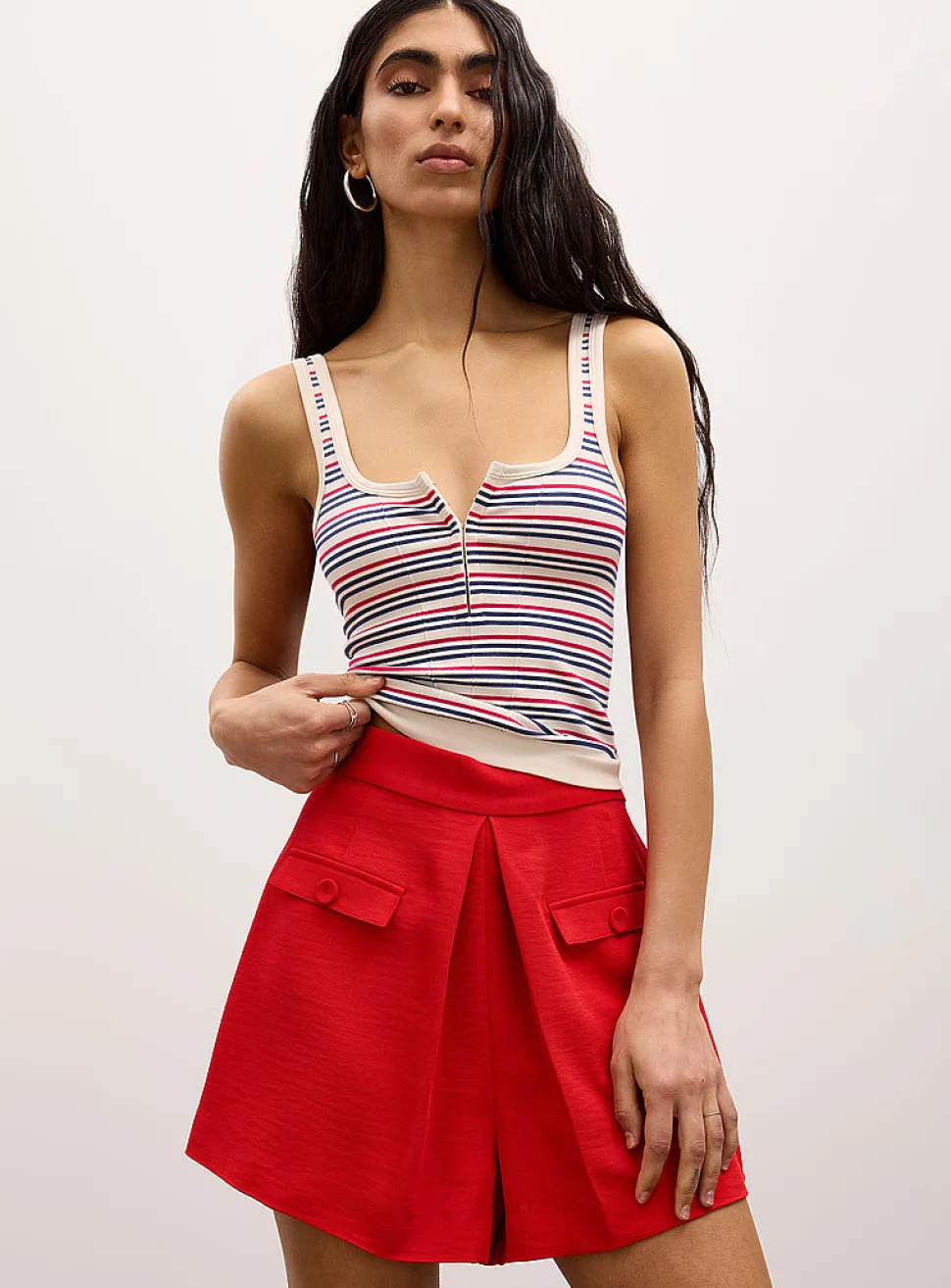 Flap pocket piqué skort
