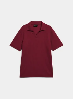 Flat-ribbed Johnny collar polo