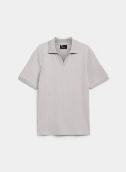 Flat-ribbed Johnny collar polo