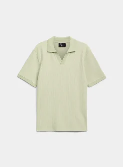 Flat-ribbed Johnny collar polo