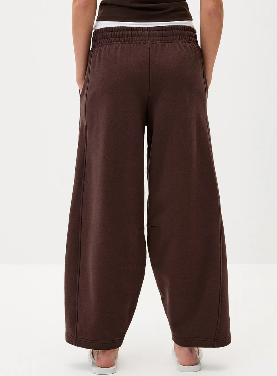 Fleece barrel-leg pant