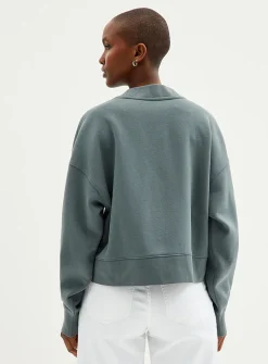 Fleece-lined boxy-fit cardigan