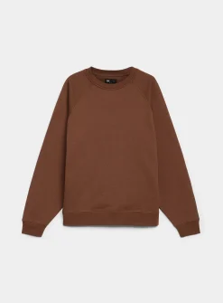 Fleece-underside raglan sweatshirt