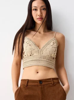 Floral crochet cami
