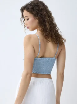 Floral crochet cami