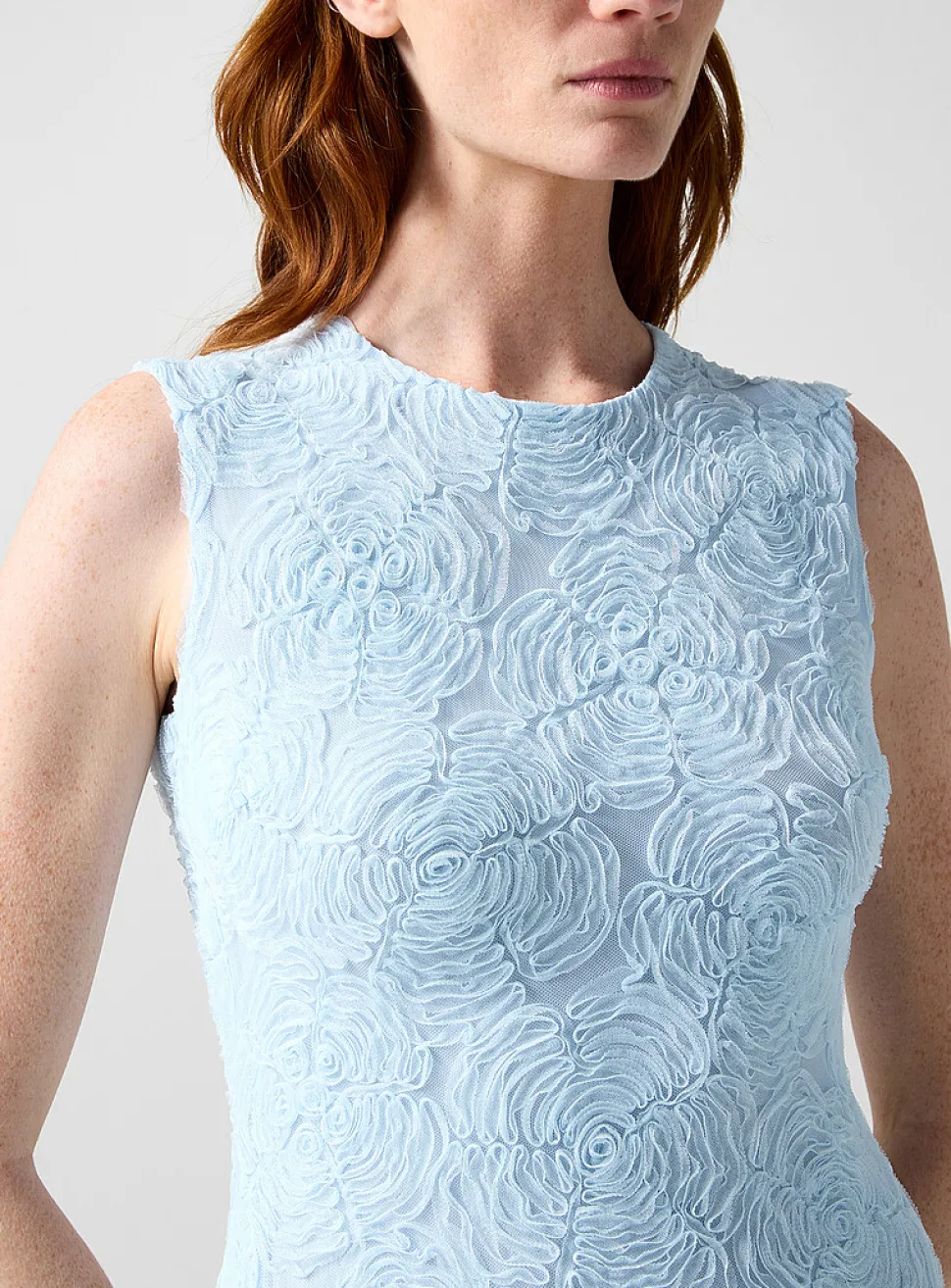 Floral micromesh maxi dress