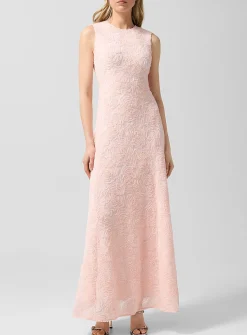 Floral micromesh maxi dress