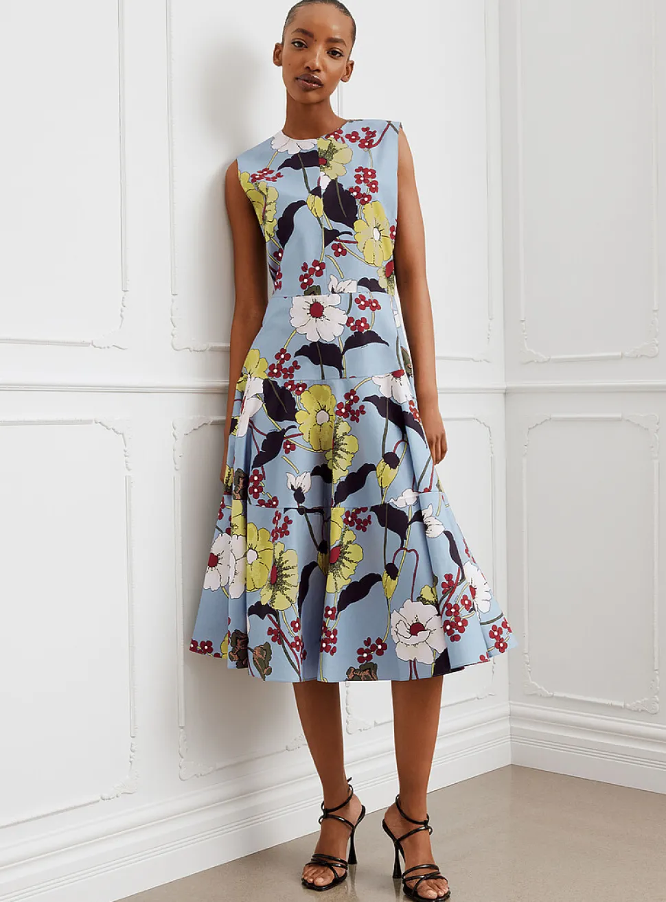 Floral pure cotton poplin dress