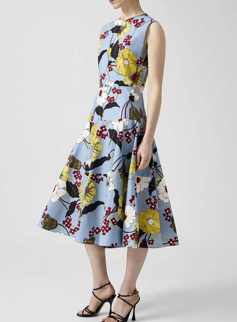 Floral pure cotton poplin dress