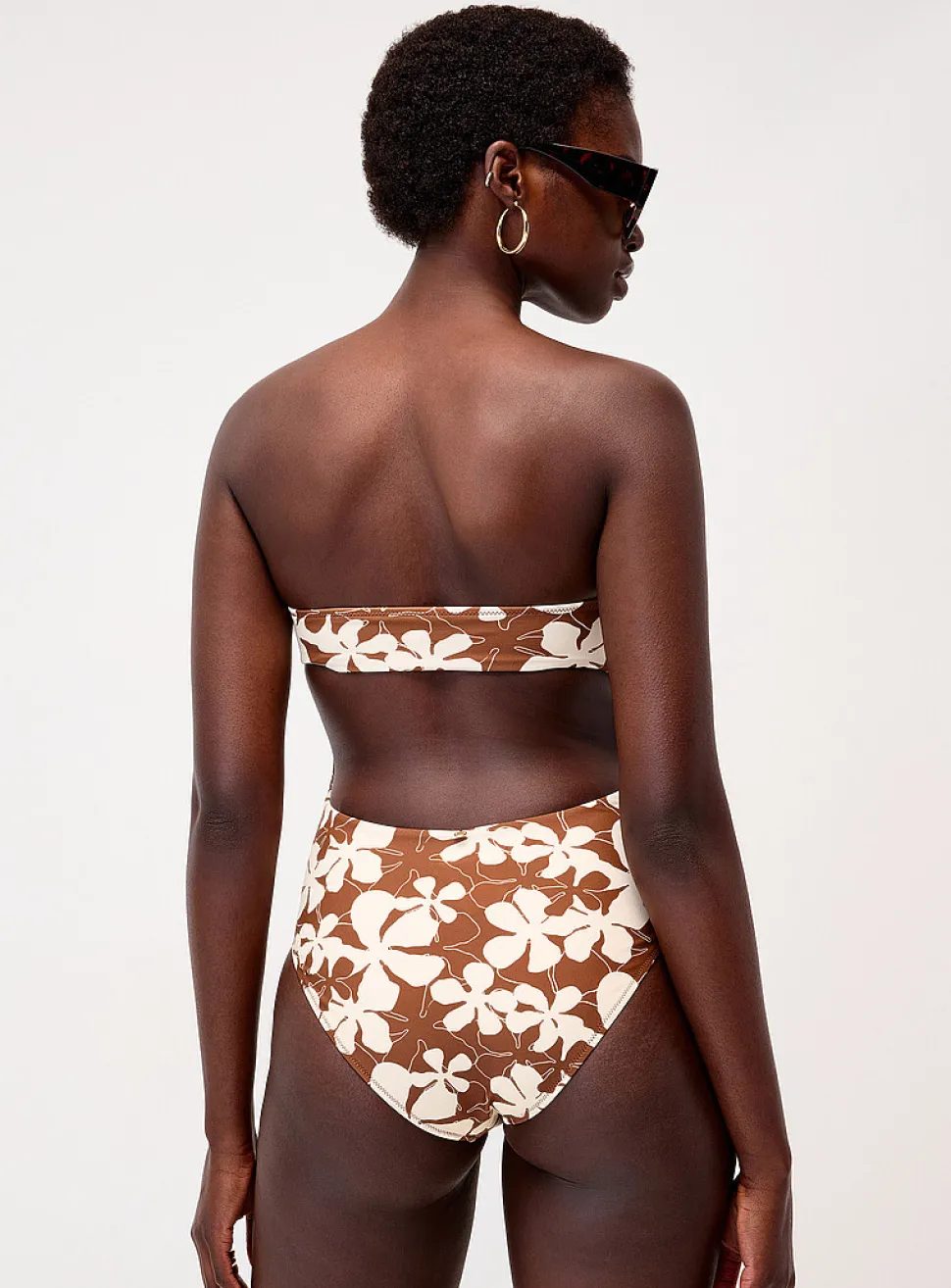 Floral silhouette band one-piece