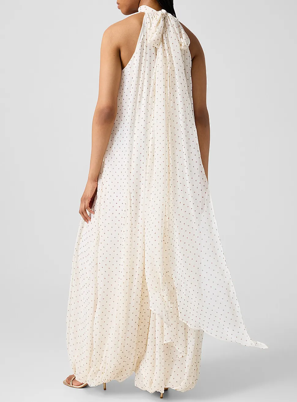 Flowery chiffon balloon hem jumpsuit