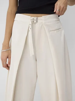Flowing two-belt wraparound pant