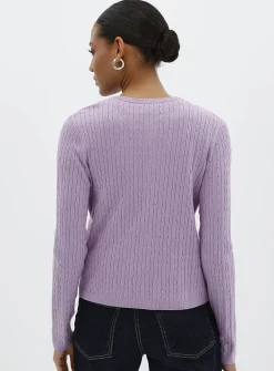 Flowy cable-knit cardigan