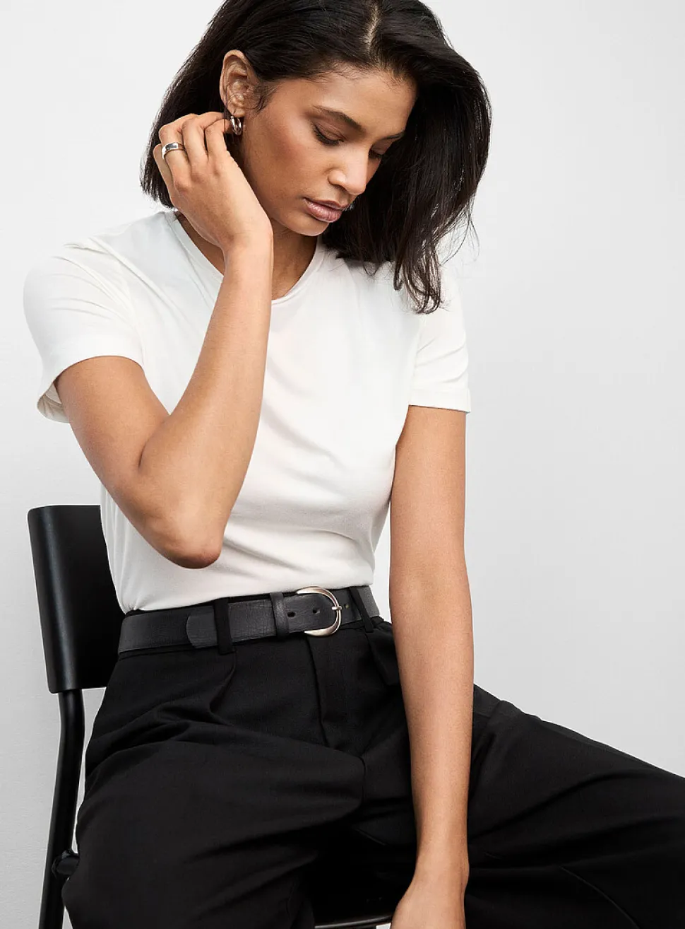 Flowy crew-neck T-shirt