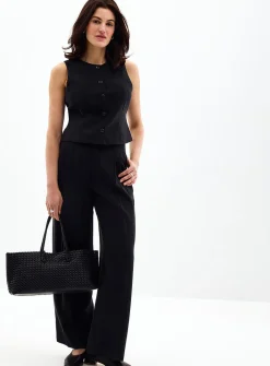 Flowy crew-neck vest