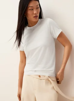 Flowy micromesh boxy-fit T-shirt