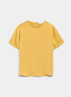 Flowy satin boxy-fit blouse