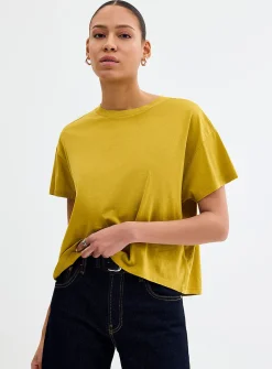 Flowy solid boxy-fit T-shirt