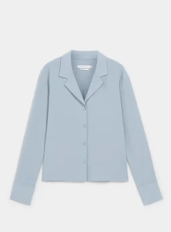 Fluid notched-collar shirt