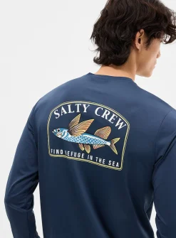 Flying fish long-sleeve rashguard tee