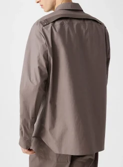 Fogpocket taupe poplin shirt