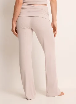 Folded waistband ribbed lounge pant