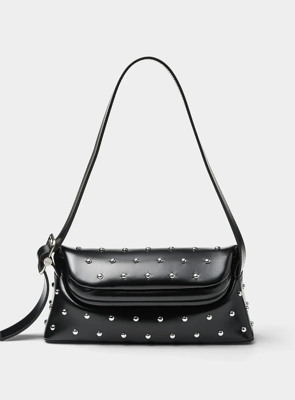 Folder Brot studded leather baguette bag