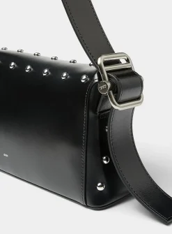 Folder Brot studded leather baguette bag