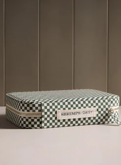 Forest green checkers rectangular jewellery box