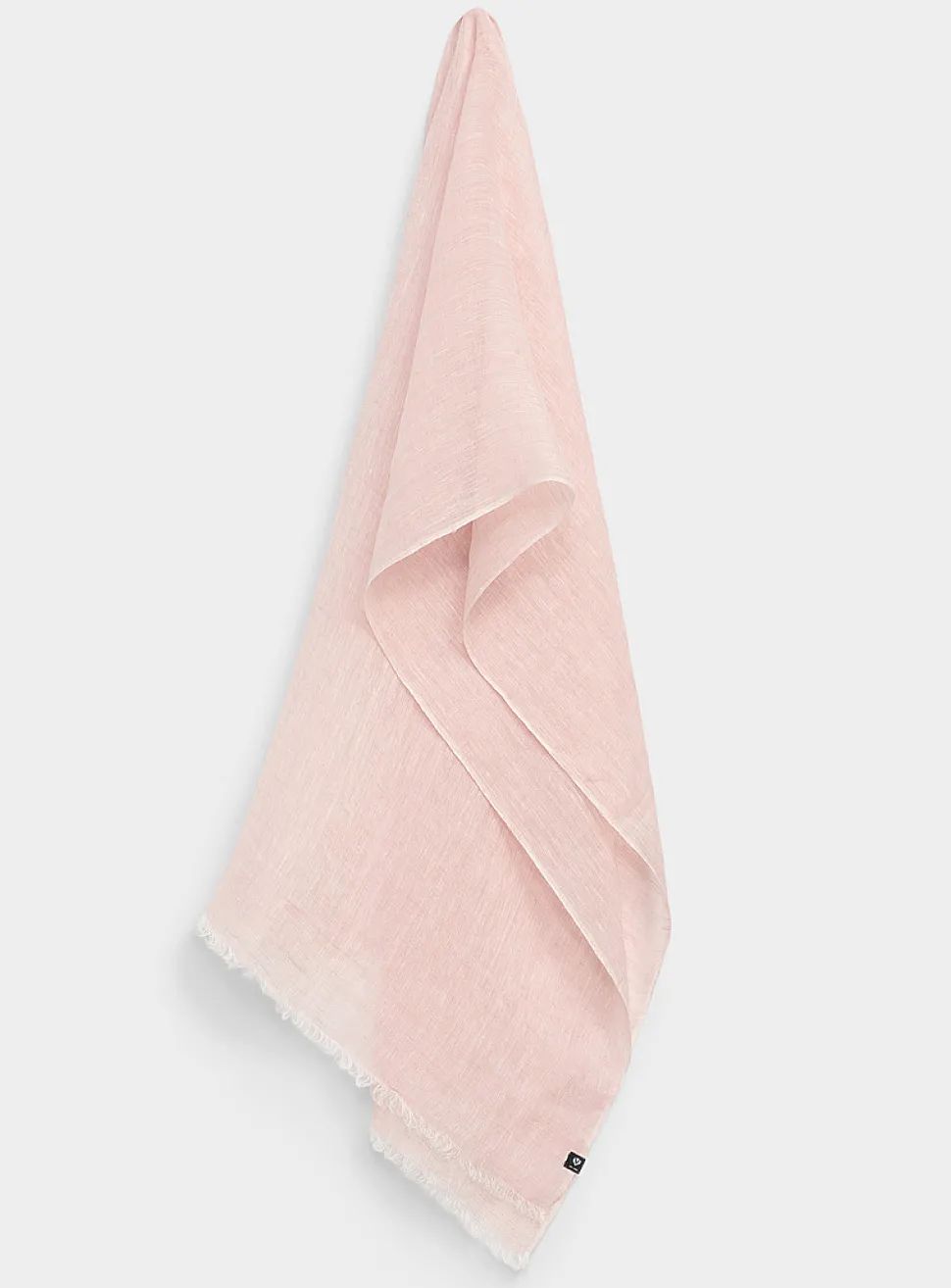 Frayed-edging lightweight 100% linen scarf