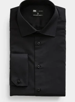 French cuff sateen shirt