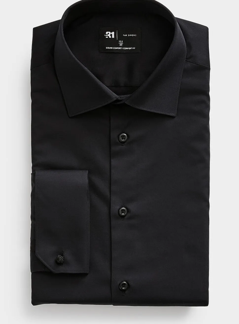 French cuff sateen shirt