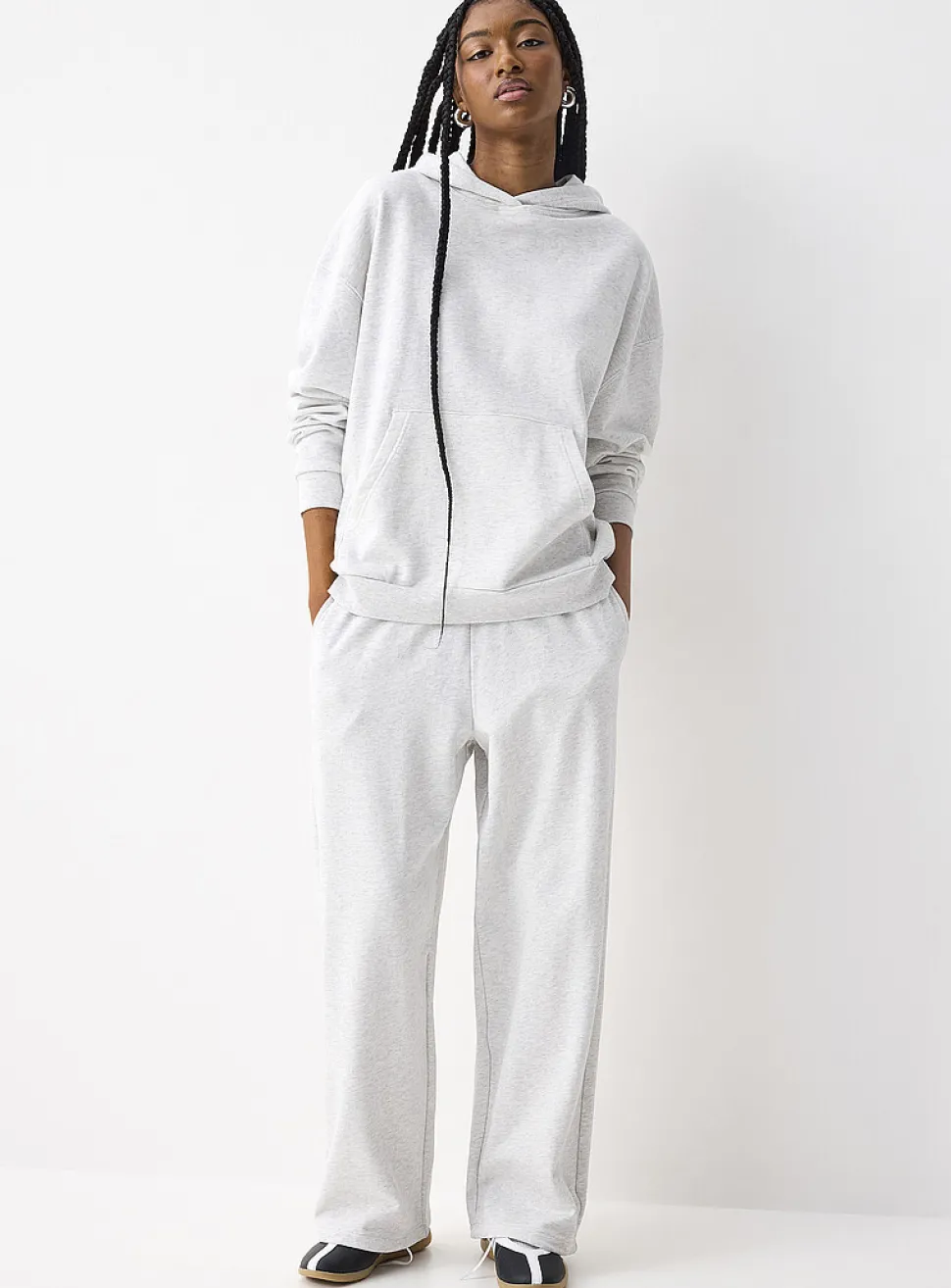 French terry wide-leg pant
