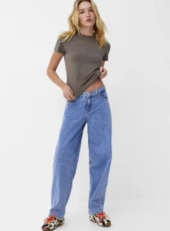 Fuji light denim barrel-leg jean